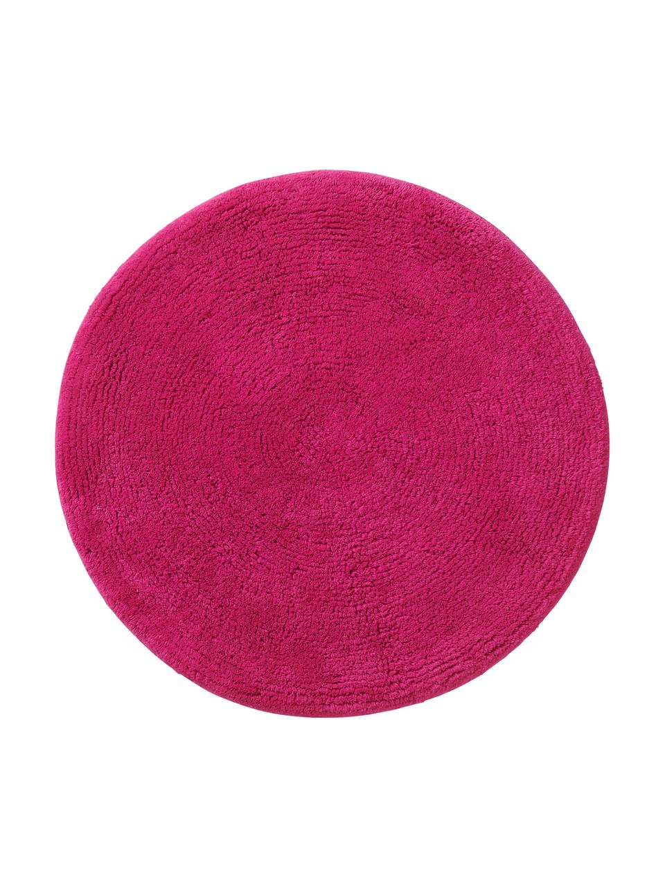 Alfombrilla de baño redonda Emma, 100% algodón, Rosa, Ø 90 cm