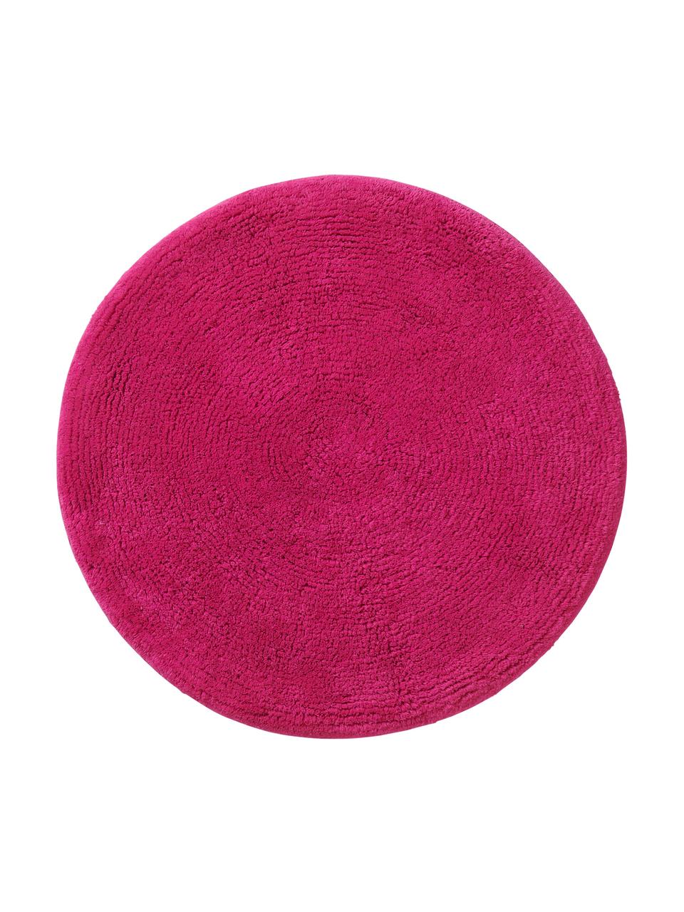 Okrągły dywanik łazienkowy Emma, 100% bawełna, Różowy, Ø 90 cm