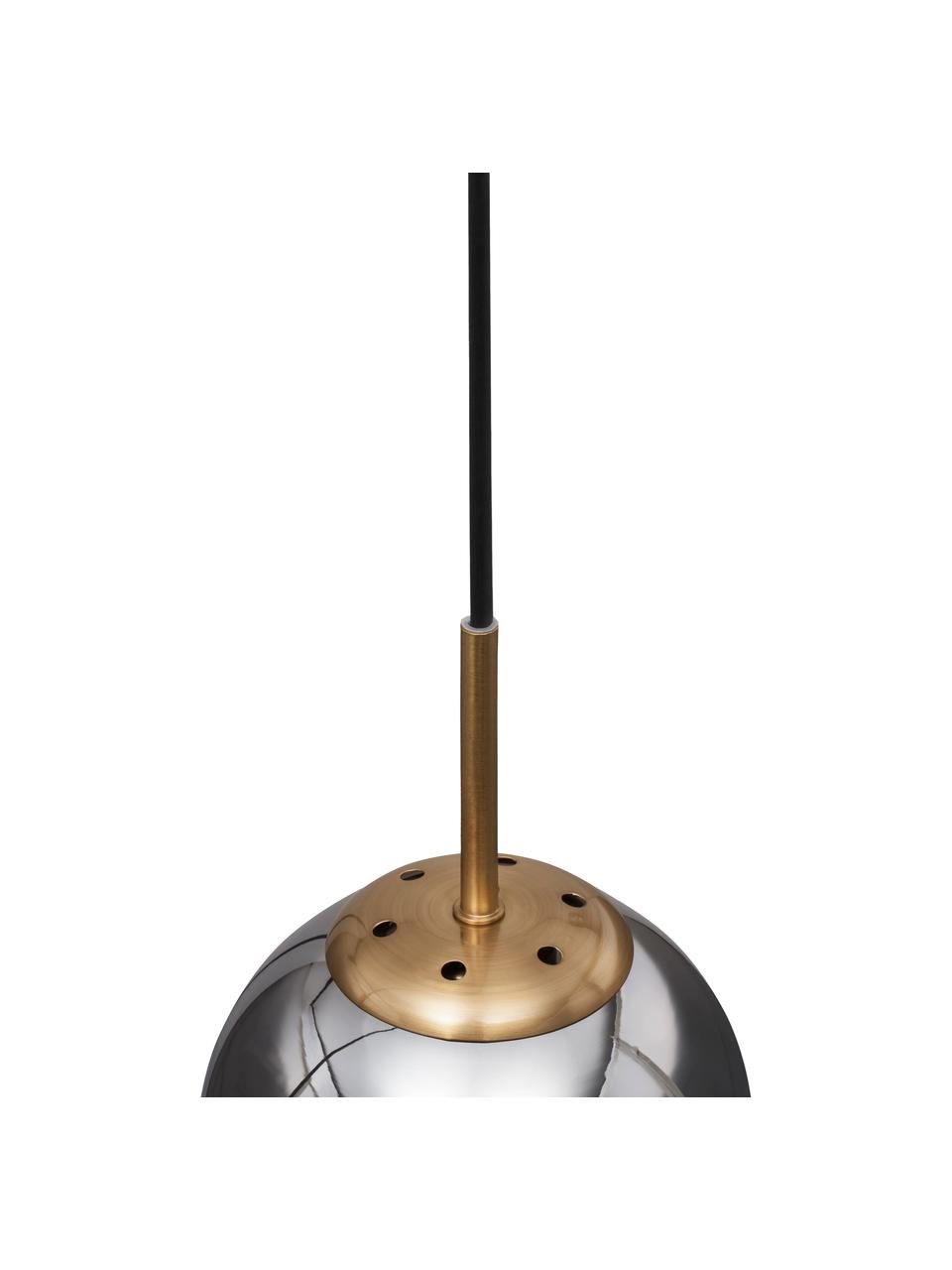 Lampa wisząca ze szkła Spada, Odcienie mosiądzu, szary, Ø 15 x W 28 cm