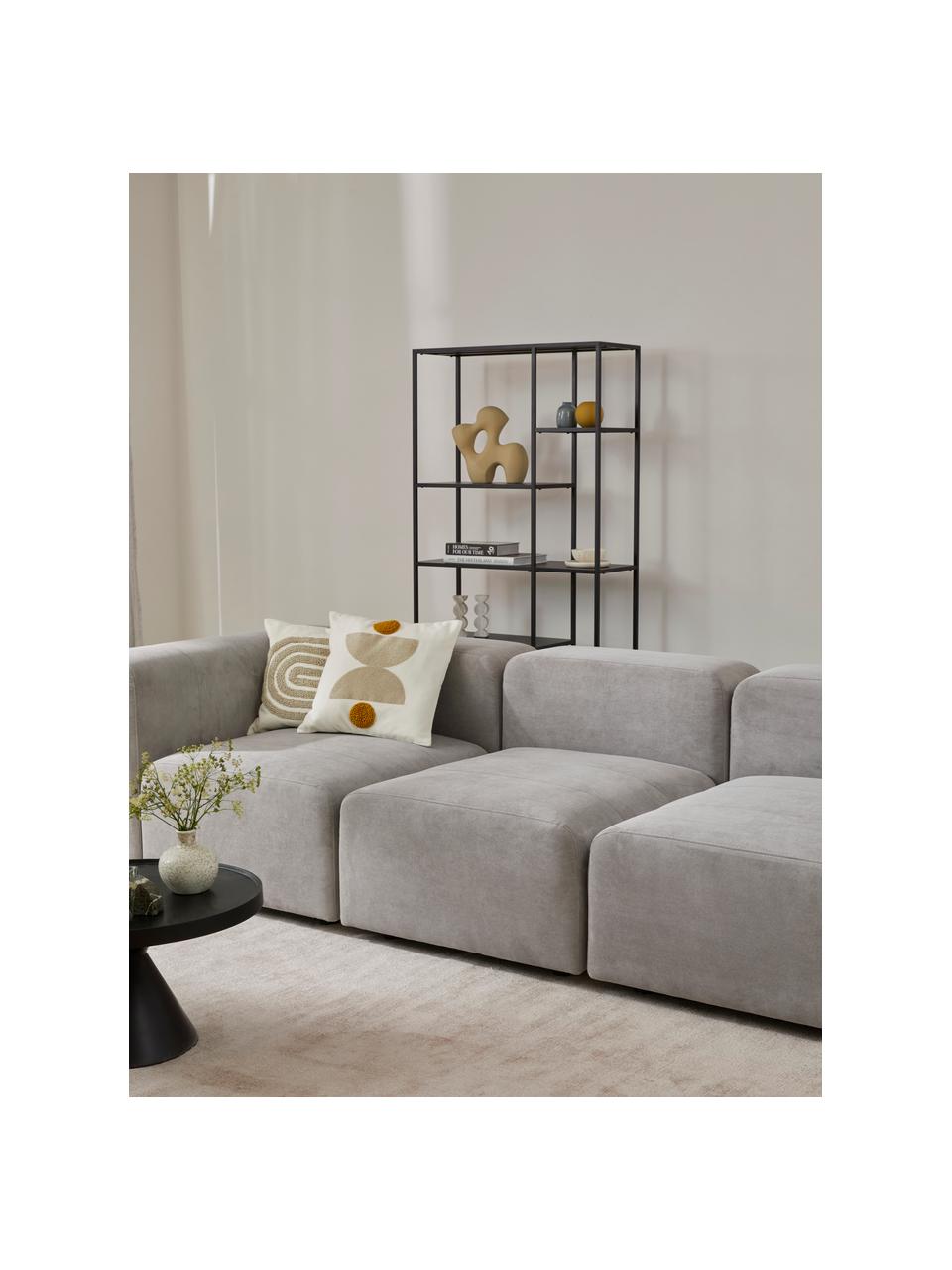 Módulo central sofá Lena, Tapizado: tejido (88% poliéster, 12, Estructura: madera de pino, contracha, Patas: plástico, Tejido gris claro, An 76 x F 106 cm