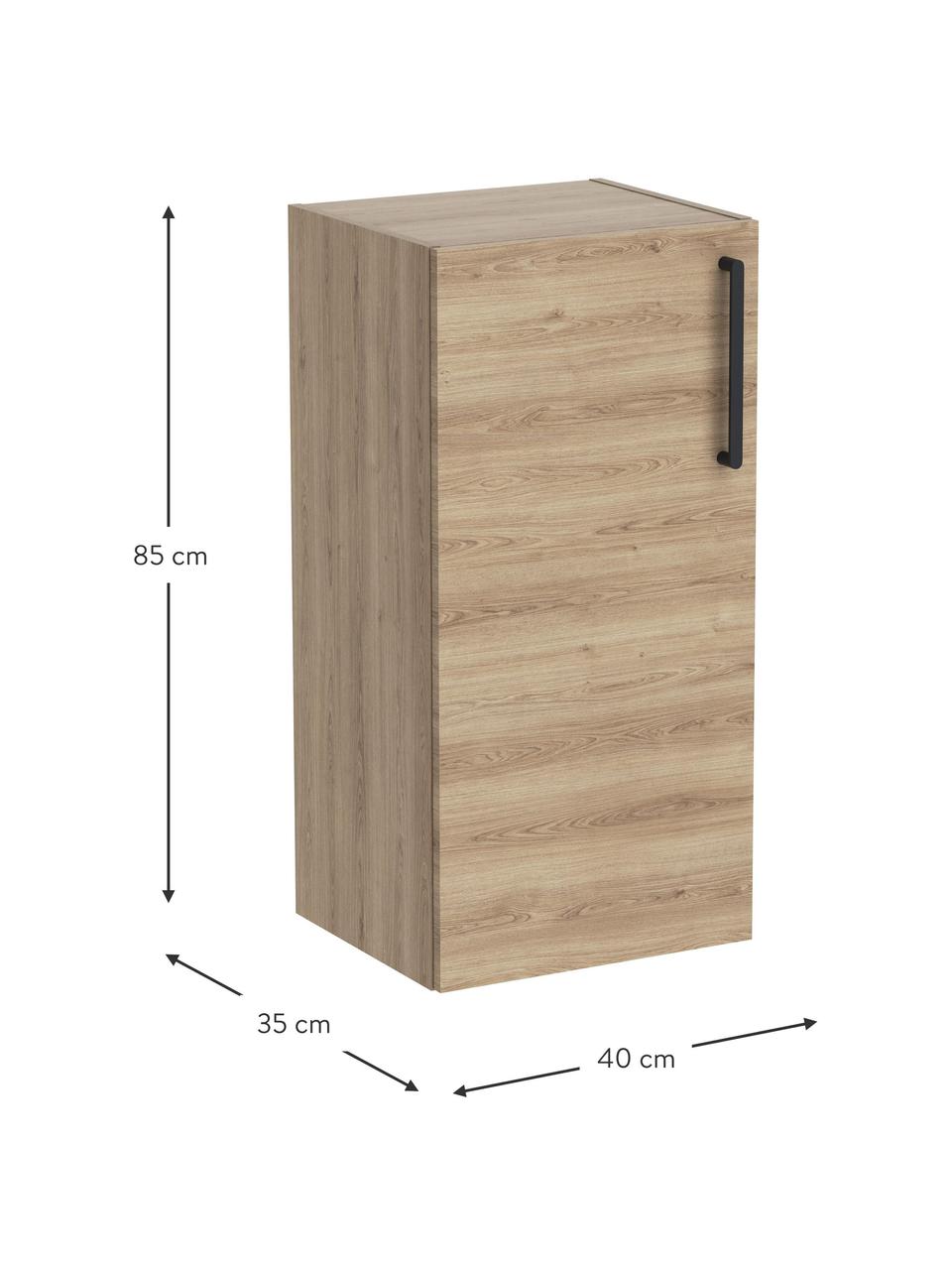 Kúpeľňová nástenná skrinka Orna, Š 40 cm, Hnedá, vzhľad dreva, Š 42 x V 85 cm