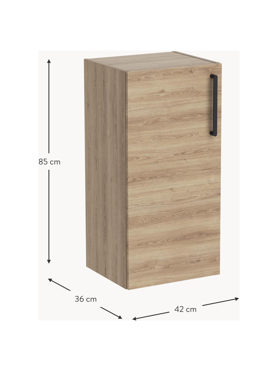 Bad-Hängeschrank Orna, B 42 cm, links, Griffe: Metall, beschichtet, Braun, Holz-Optik, B 42 x H 85 cm