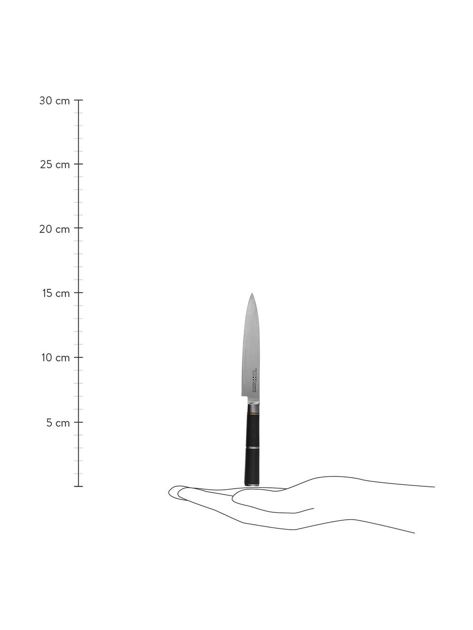 Nóż ze stali szlachetnej Lotus, Odcienie srebrnego, czarny, D 15 cm