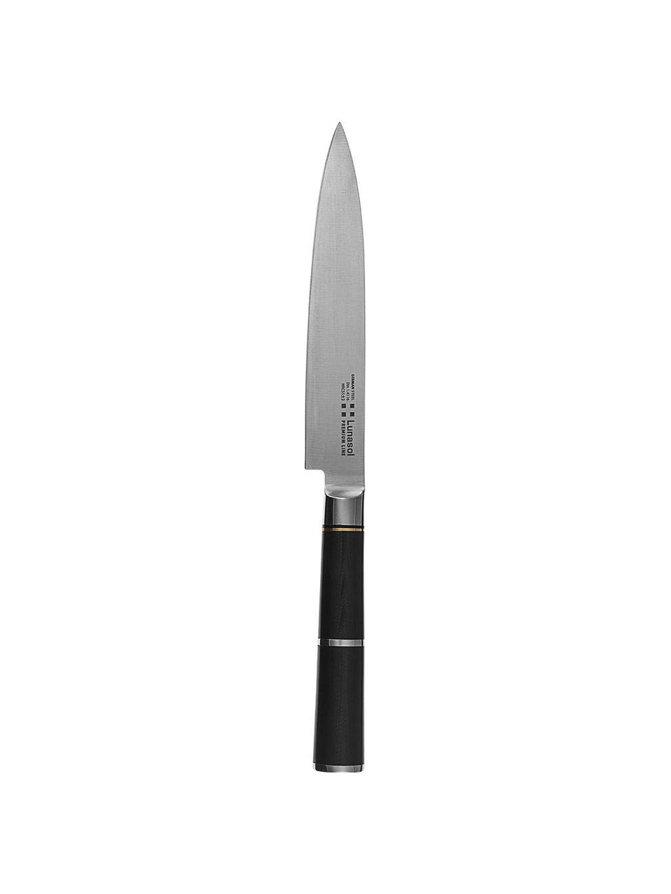 Cuchillo de cocina de acero inoxidable Lotus, Plateado, negro, L 15 cm