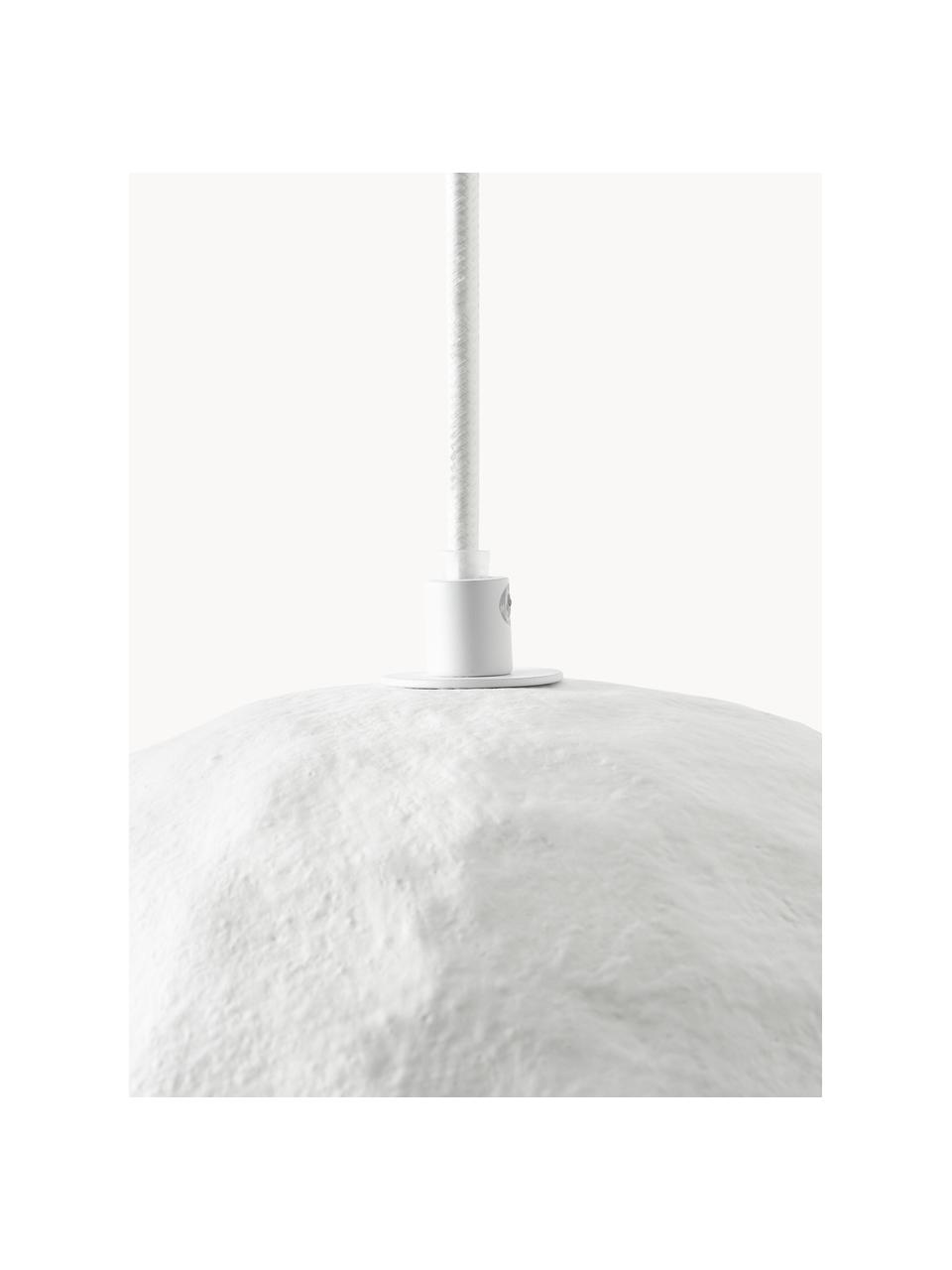 Hanglamp Selin van beton, Lampenkap: beton, Baldakijn: metaal, Wit, Ø 35 x H 30 cm