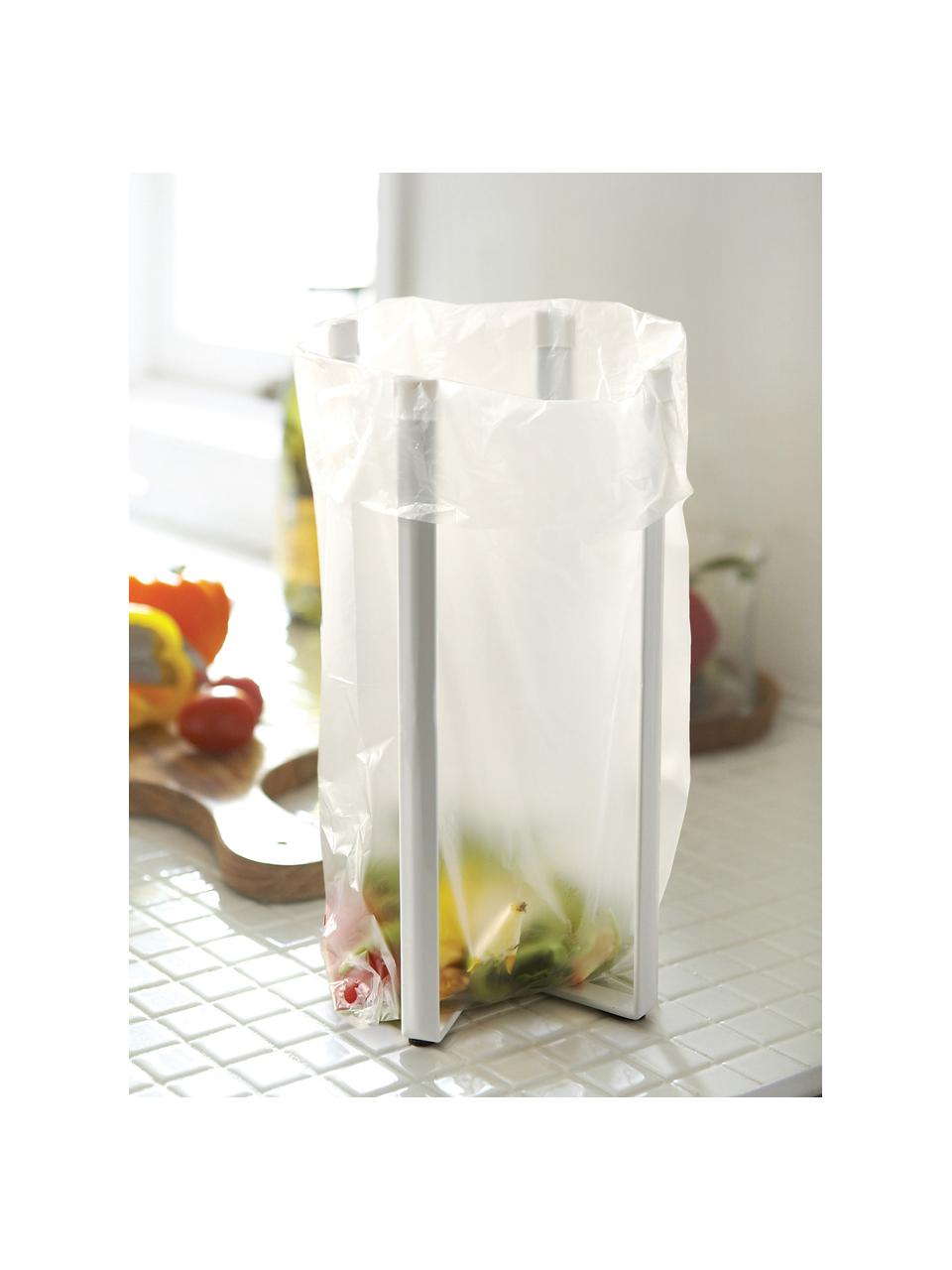 Support de cuisine multifonctionnel en métal Tower, pliable, Acier enduit, silicone, Blanc, mat, larg. 12 x haut. 27 cm