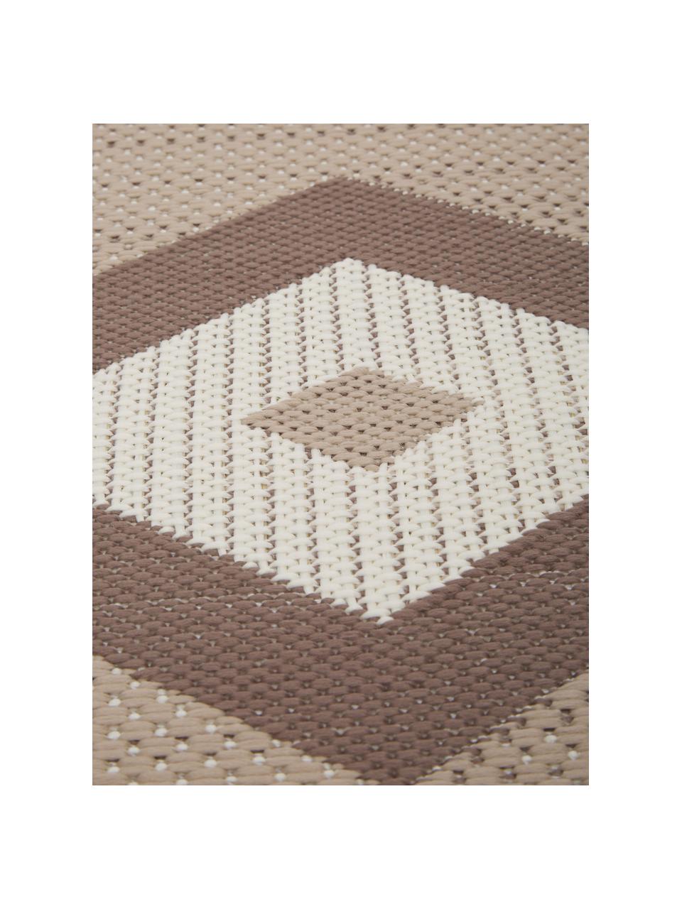 Tappeto etnico da interno-esterno Nikita, 86% polipropilene, 14% poliestere, Beige, bianco, Larg. 80 x Lung. 150 cm (taglia XS)