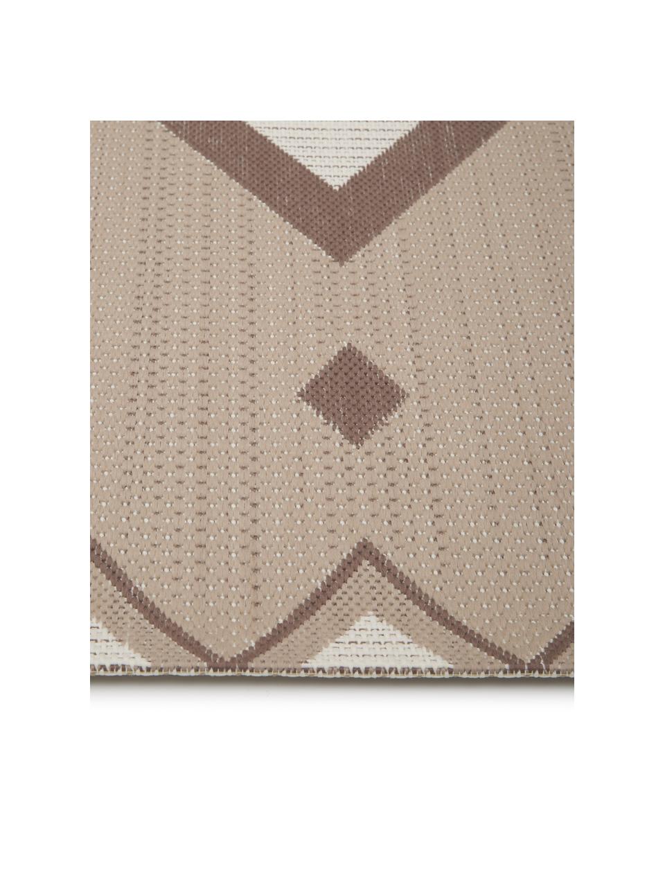 Alfombra de interior/exterior Nikita, estilo étnico, 86% polipropileno, 14% poliéster, Beige, blanco, An 80 x L 150 cm (Tamaño XS)