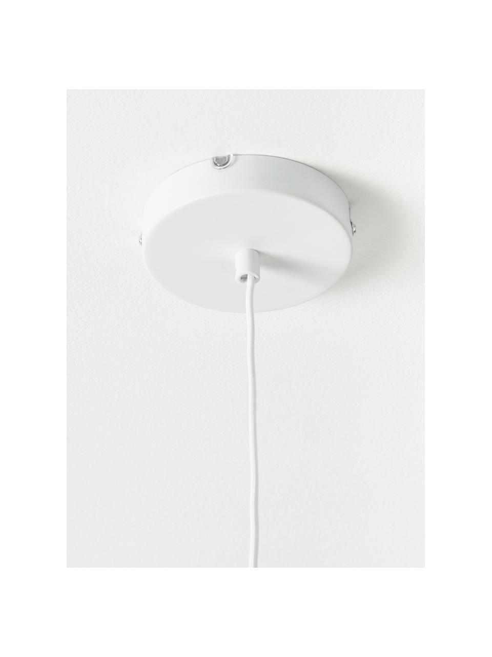 Lámpara de techo de fibras naturales Milani, Estructura: metal con pintura en polv, Pantalla: vidrio, Anclaje: metal con pintura en polv, Cable: plástico, Beige, blanco, Ø 45 x Al 150 cm