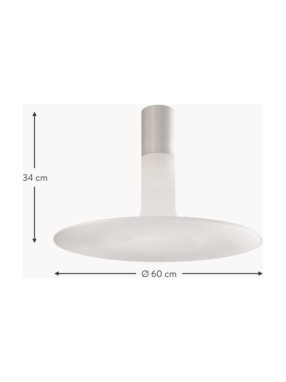 Lampada da soffitto con luce regolabile Louis, Paralume: plastica, Baldacchino: alluminio verniciato a po, Bianco, Ø 60 x Alt. 34 cm