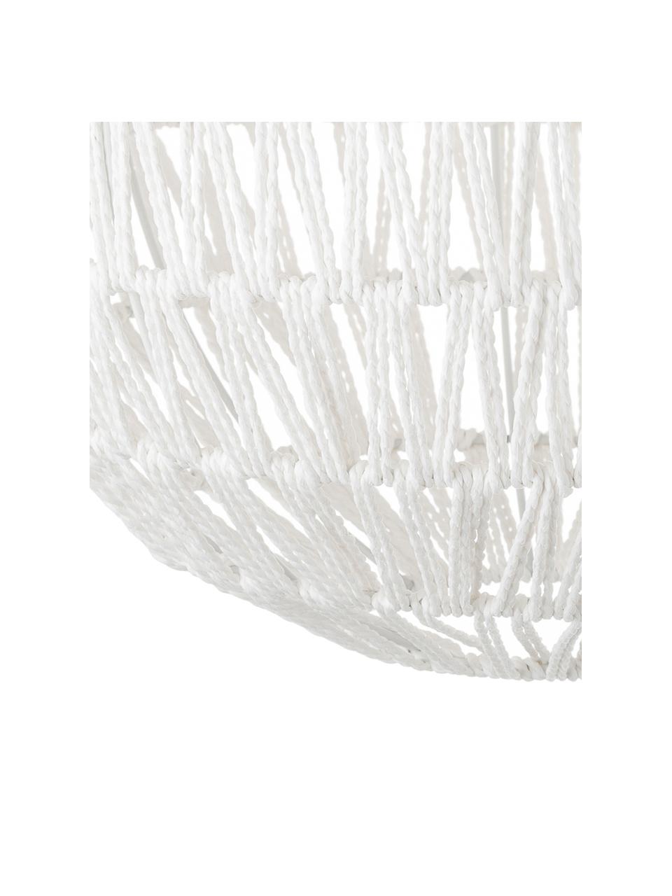 Pendelleuchte Cable aus Stoff, Lampenschirm: Textil, Baldachin: Metall, Weiss, Ø 40 cm