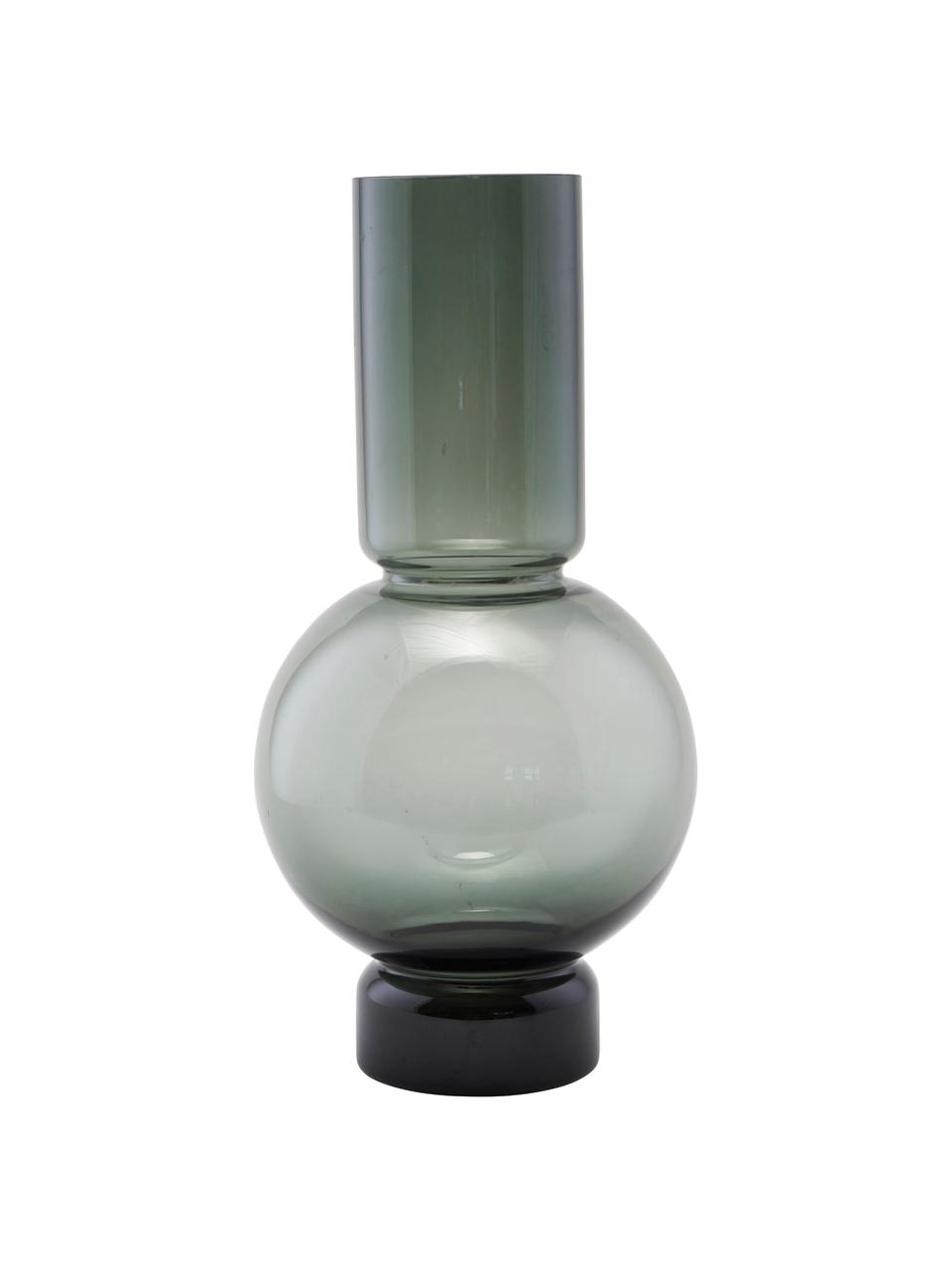 Vaso di design in vetro tinto Bubble, Vetro, Grigio trasparente, Ø 18 x Alt. 35 cm