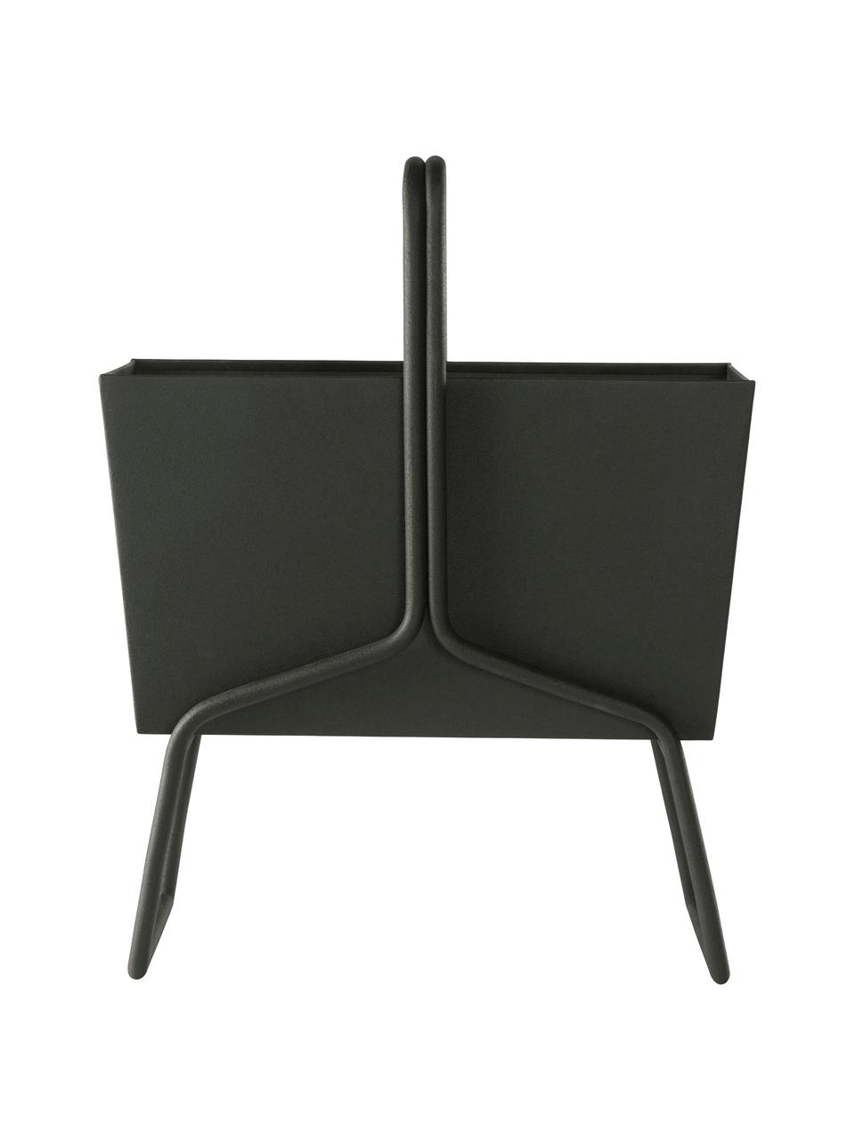 Tijdschriftenhouder Billie, Gecoat metaal, Zwart, B 41 cm x H 52 cm