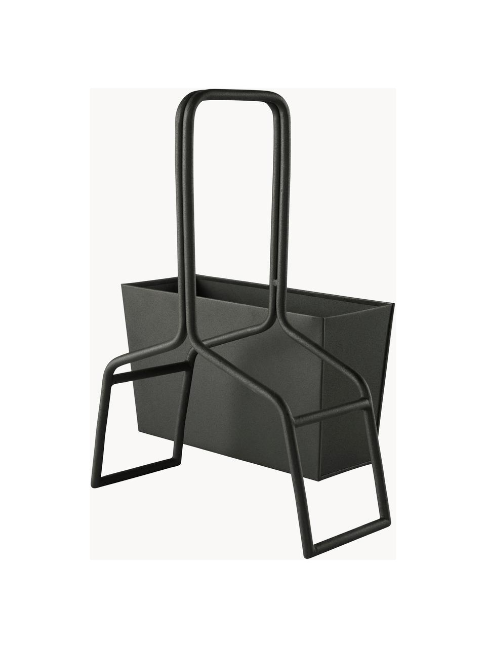 Porte-revues en métal Billie, Métal, enduit, Noir, larg. 41 x haut. 52 cm