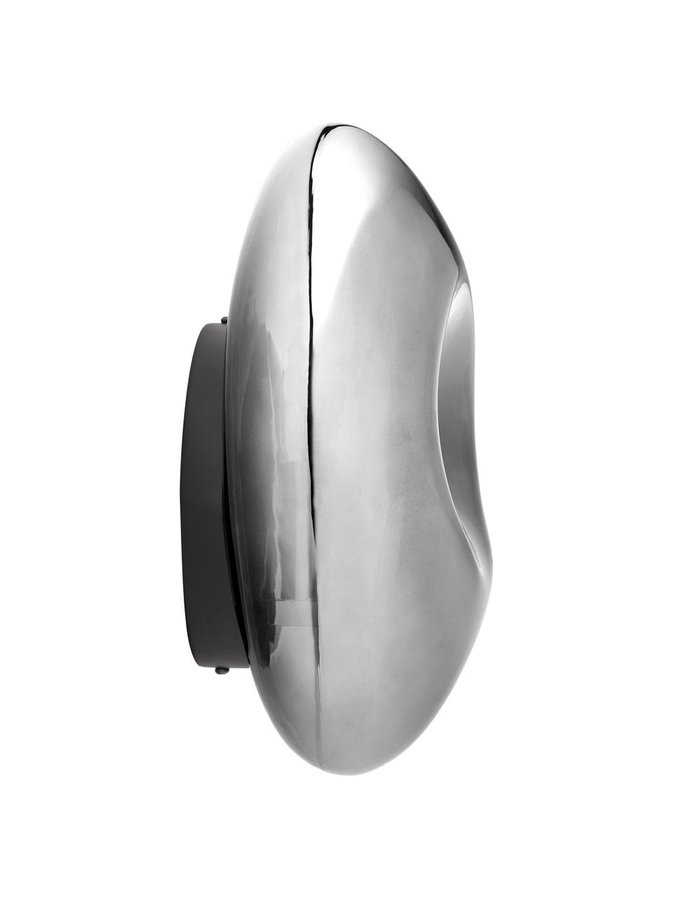 Mundgeblasene Wandleuchte Mabell, Silberfarben, B 28 x T 13 cm