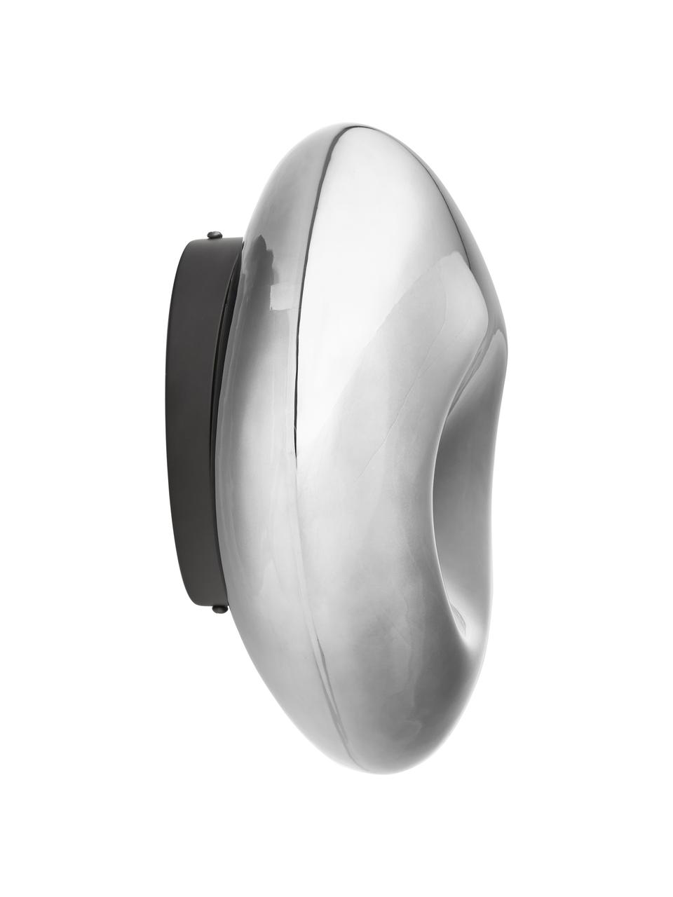 Mundgeblasene Wandleuchte Mabell, Silberfarben, B 28 x T 13 cm