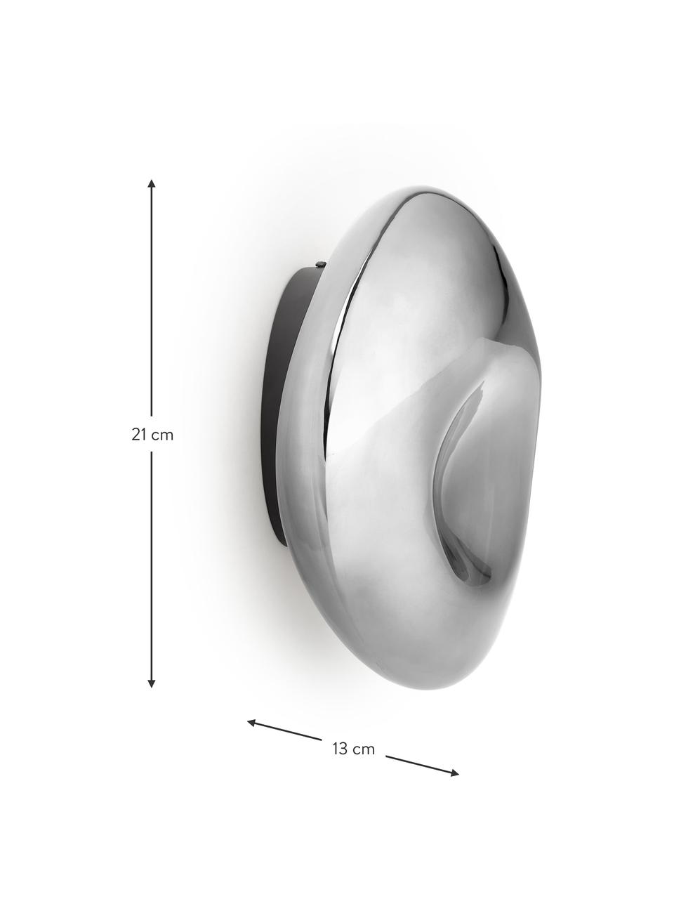 Ručně foukané nástěnné svítidlo Mabell, Stříbrná, Š 28 cm, H 13 cm