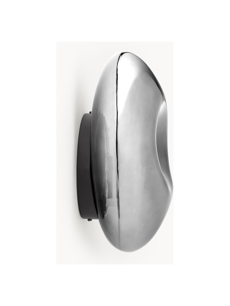 Mundgeblasene Wandleuchte Mabell, Silberfarben, B 28 x T 13 cm