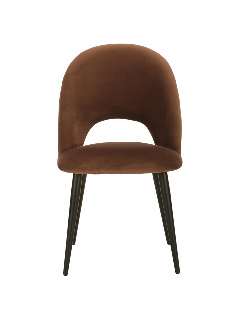Sametová čalouněná židle Rachel, Hnědá, Š 53 cm, H 57 cm
