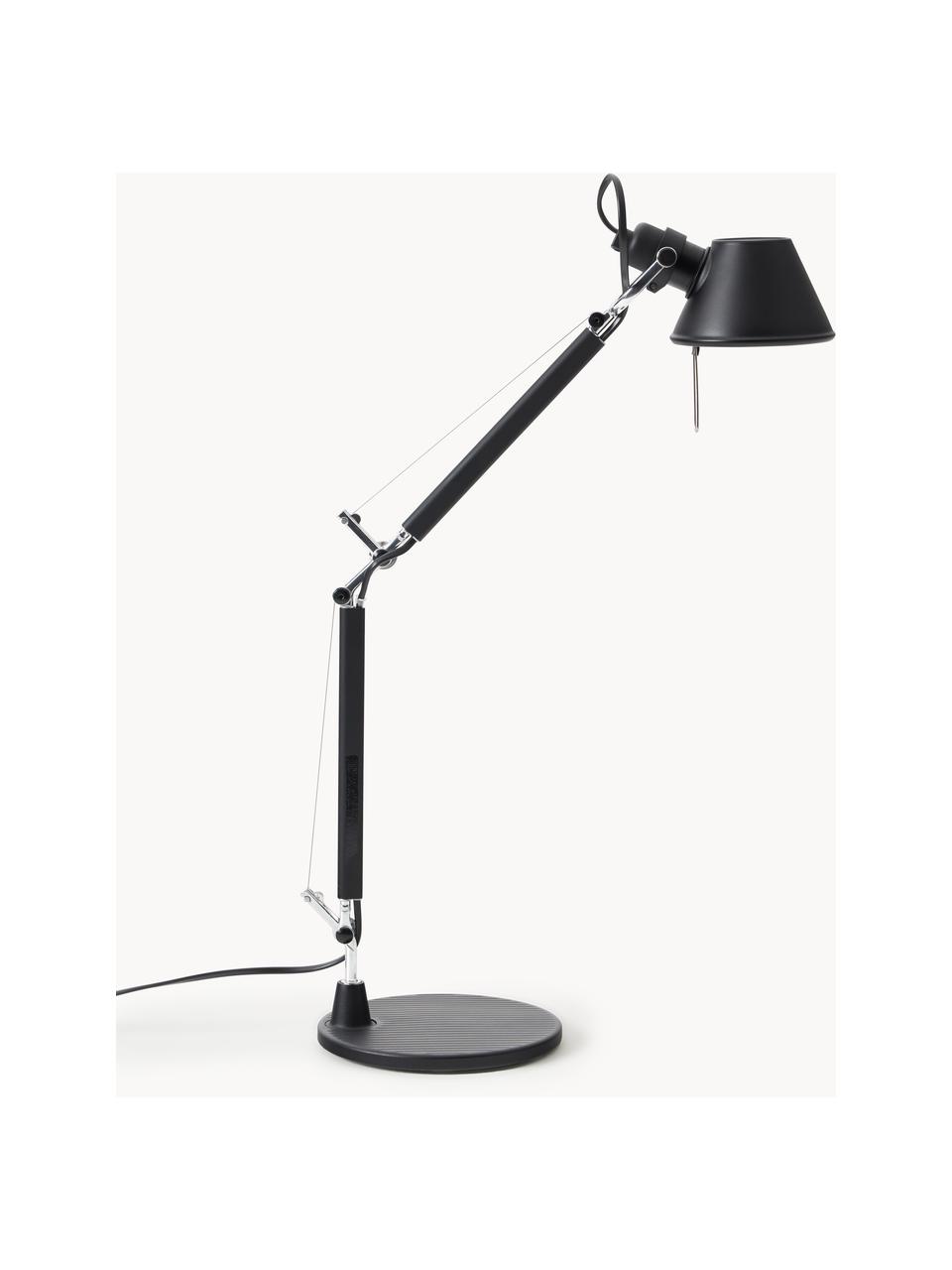 Schreibtischlampe Tolomeo Micro, Lampenschirm: Aluminium, beschichtet, Gestell: Aluminium, beschichtet, Schwarz, B 43 x H 37 cm