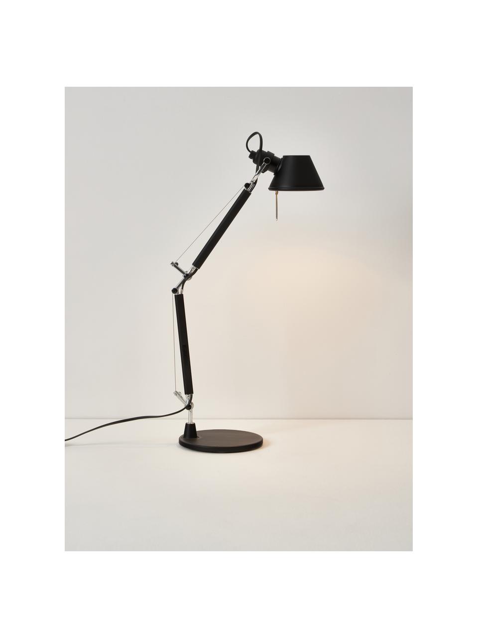 Lampa biurkowa Tolomeo Micro, Stelaż: aluminium powlekane, Czarny, S 43 x W 37 cm