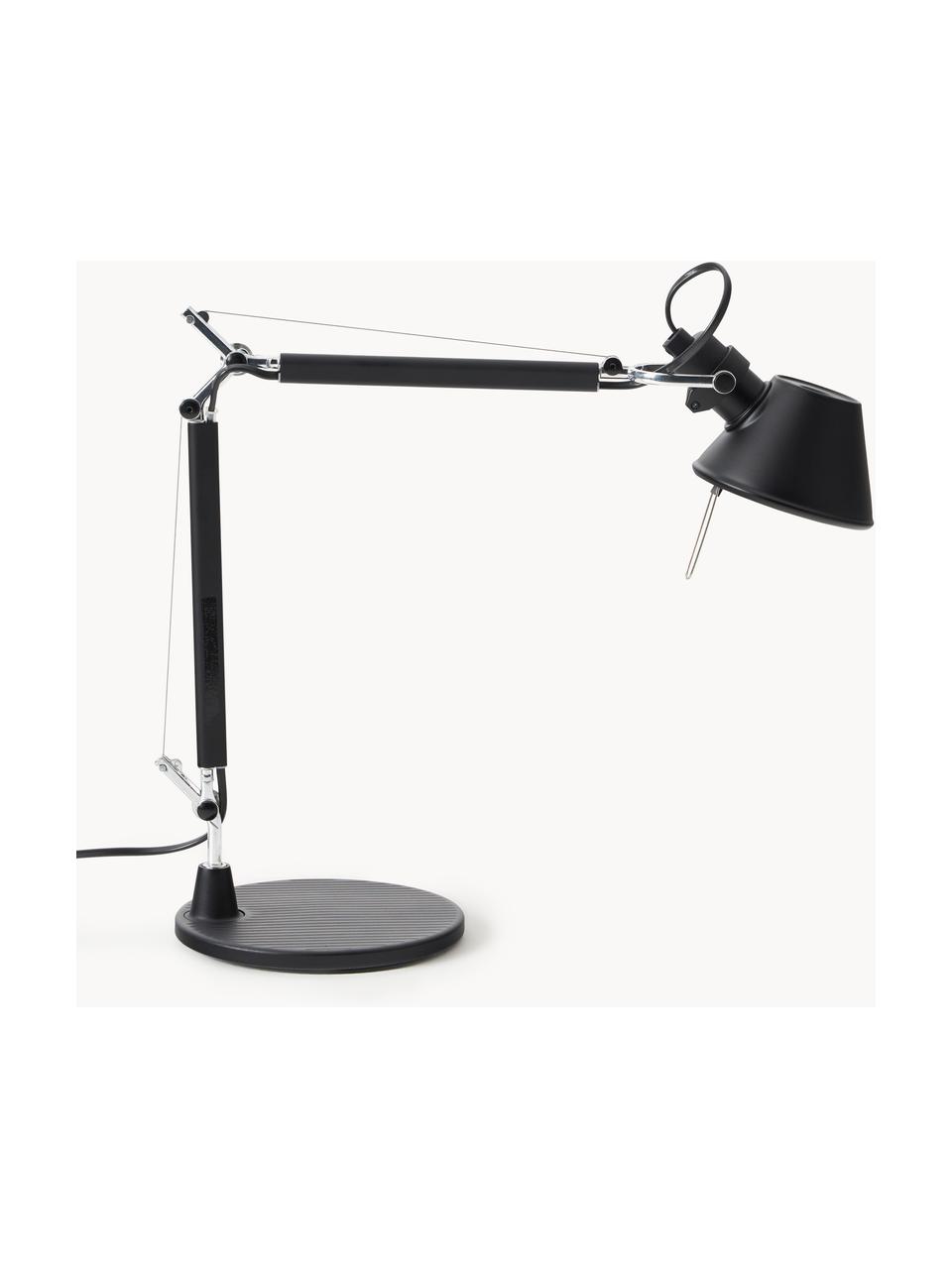 Lampa biurkowa Tolomeo Micro, Stelaż: aluminium powlekane, Czarny, S 43 x W 37 cm