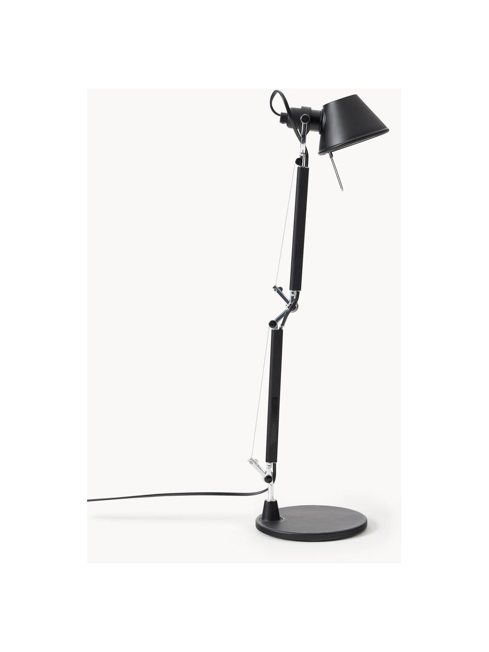 Lampa biurkowa Tolomeo Micro, Stelaż: aluminium powlekane, Czarny, S 43 x W 37 cm