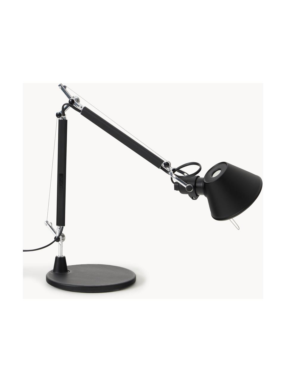 Nastaviteľná stolová lampa Tolomeo Micro, Čierna, Š 45 x V 37-73 cm