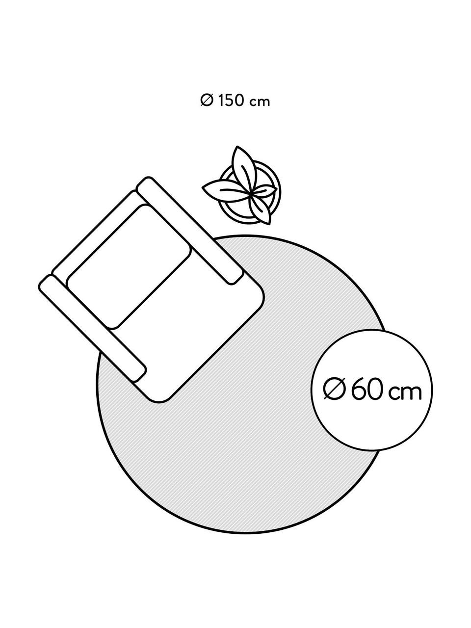 Tappeto rotondo a pelo lungo grigio/crema Cera, Retro: 78% juta, 14% cotone, 8% , Grigio, bianco crema, Ø 150 cm (taglia M)