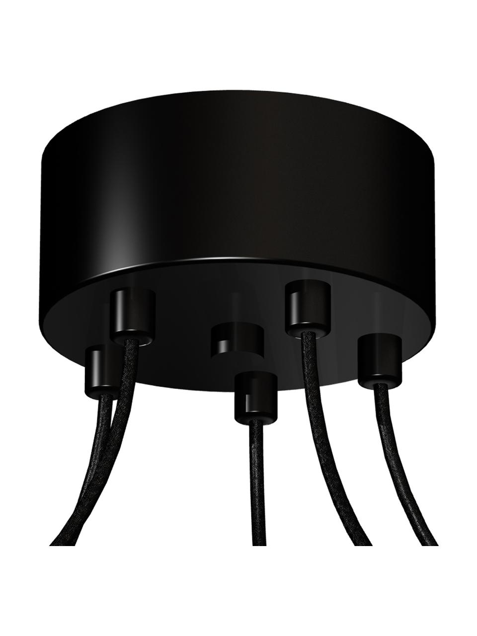 Hanglamp Spindel in zwart, Baldakijn: kunststof, Zwart, individueel instelbaar