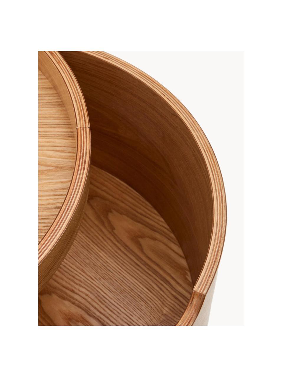 Okrúhly nočný stolík s úložným priestorom Octavia, Eukalyptové drevo, MDF-doska strednej hustoty, Eukalyptové drevo, Š 55 x V 45 cm