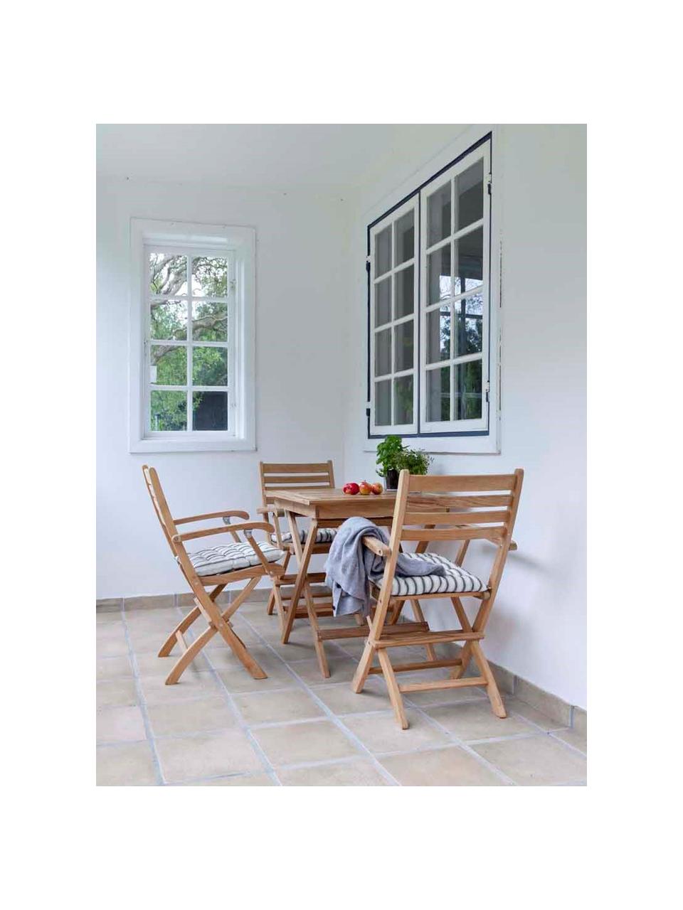 Table de jardin rabattable York, 70x70 cm, Bois de teck, poncé
Certifié V-Legal, Bois de teck, larg. 70 x haut. 73 cm