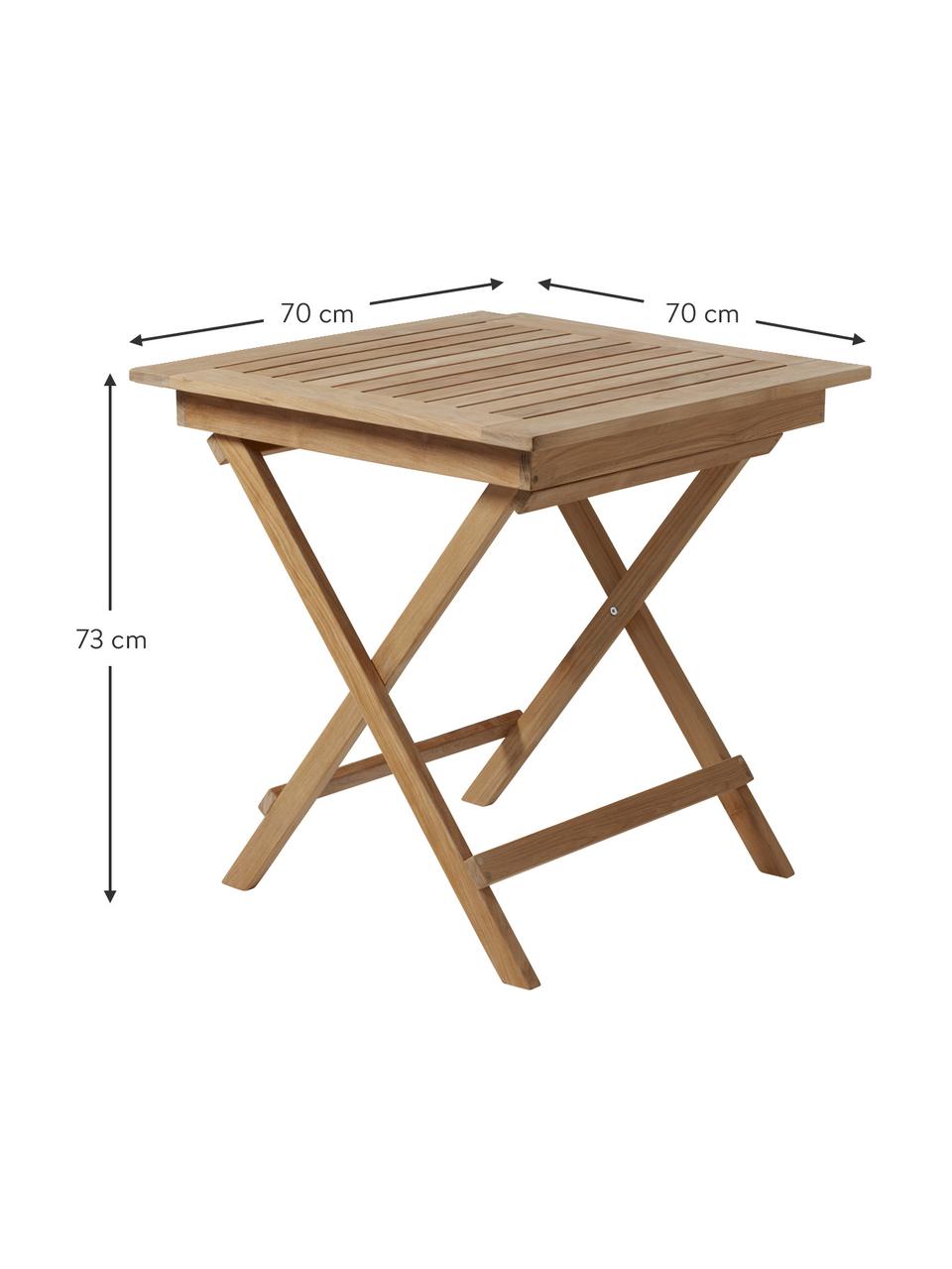 Skladací záhradný stôl z tíkového dreva York, 70 x 70 cm, Tíkové drevo, brúsené
S certifikátom V-legal, Tíková, Š 70 x V 73 cm