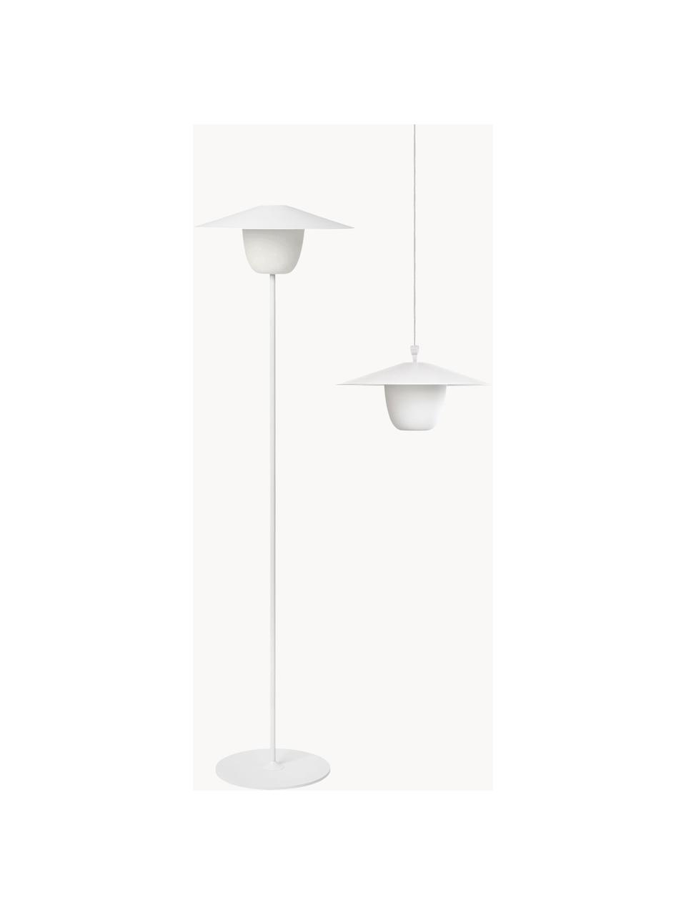 Lampada da esterno portatile a LED dimmerabile posizionabile a terra o appendibile al soffitto Ani, Paralume: alluminio, Base della lampada: alluminio rivestito, Bianco, Ø 34 x Alt. 121 cm