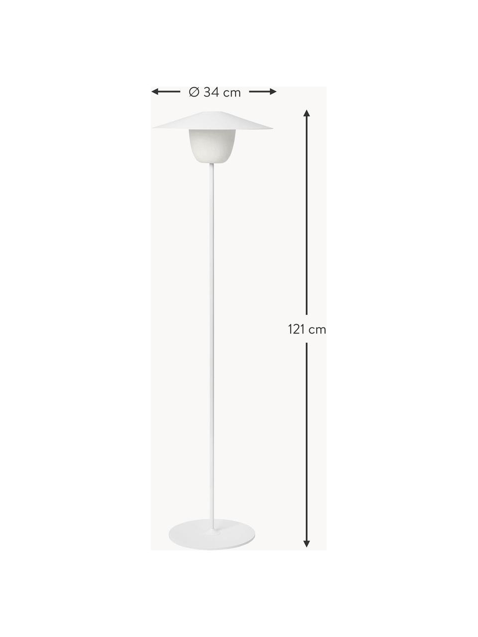 Mobiele dimbare LED outdoor lamp Ani om op te hangen of te zetten, Lampenkap: aluminium, Lampvoet: gecoat aluminium, Wit, Ø 34 x H 121 cm