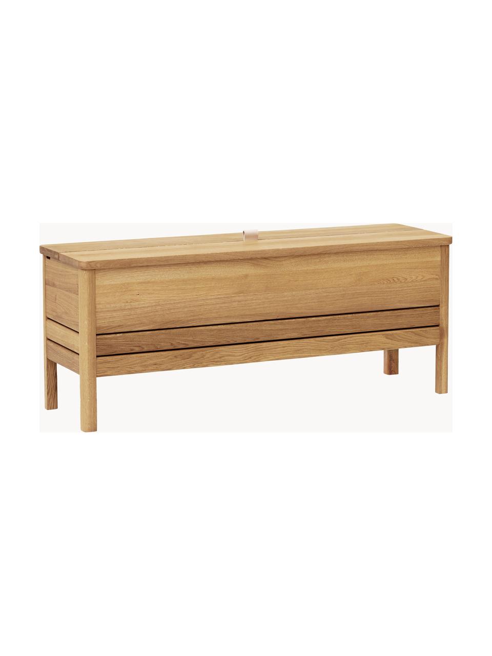 Banc en chêne avec espace de rangement A Line, Chêne, larg. 111 x prof. 35 cm