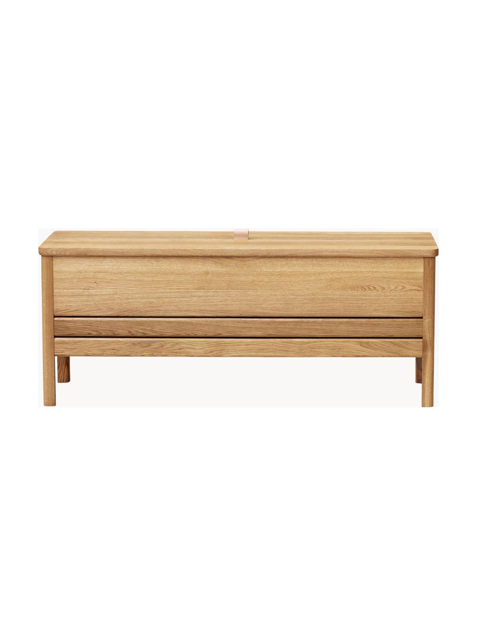 Banc en chêne avec espace de rangement A Line, Chêne, larg. 111 x prof. 35 cm