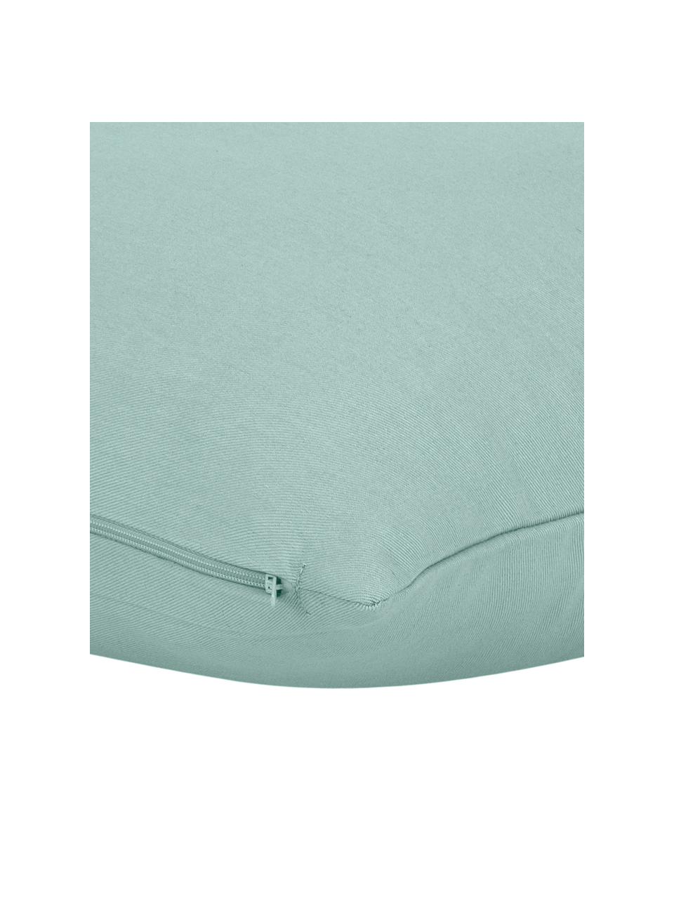 Housse de coussin rectangulaire coton vert sauge Mads, Vert sauge