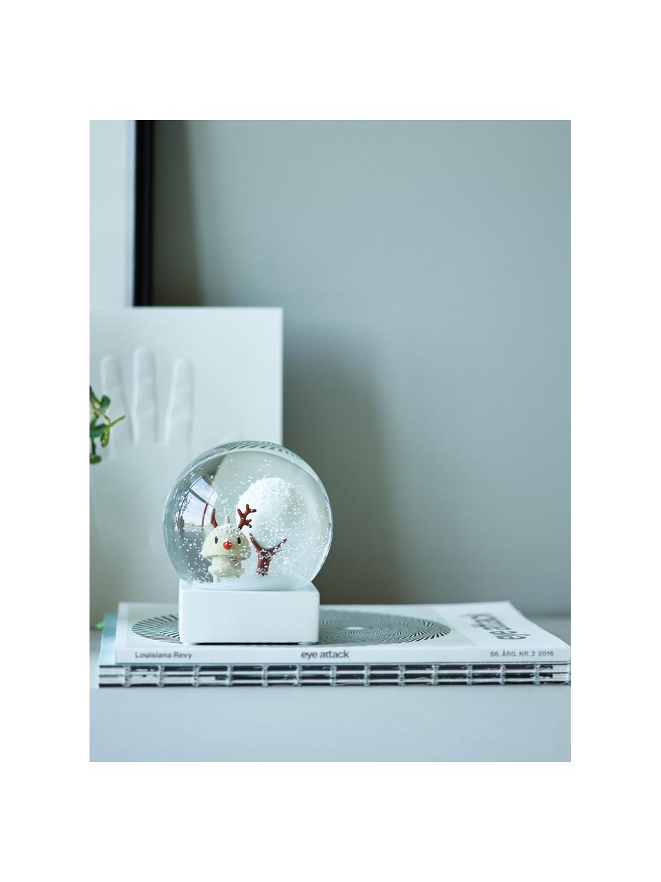 Kula śnieżna Rudolf, Biały, transparentnyny, Ø 10 x W 12 cm