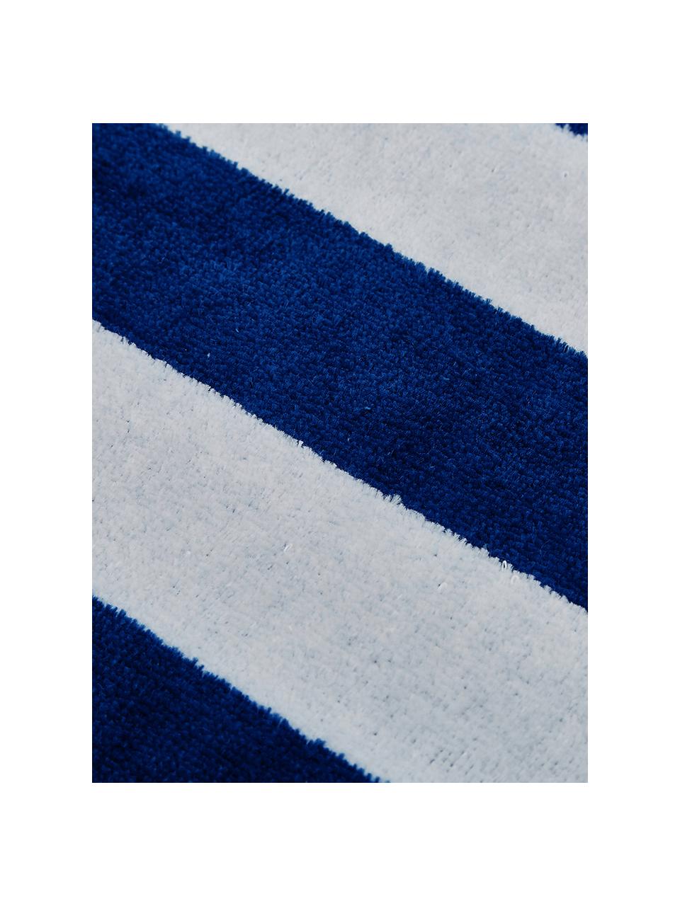 Gestreiftes Strandtuch Mare mit Fransen, 100% Baumwolle
leichte Qualität 380 g/m², Blau, Weiss, B 80 x L 160 cm