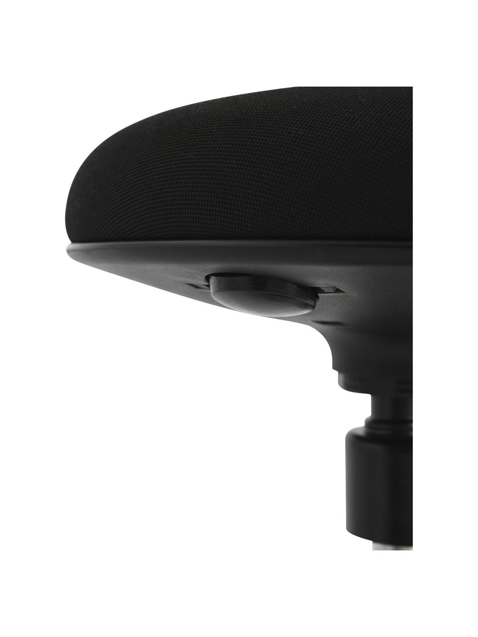 Draaibare bureaustoel Ergo in zwart, Bekleding: 100% polyester, Poot: gepoedercoat staal, Zwart, Ø 40 cm x H 53 cm