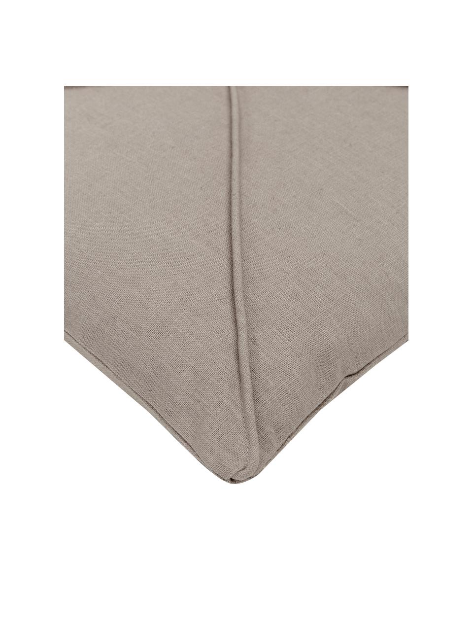 Poszewka na poduszkę z lnu Darla, 51% len, 49% bawełna, Taupe, S 45 x D 45 cm