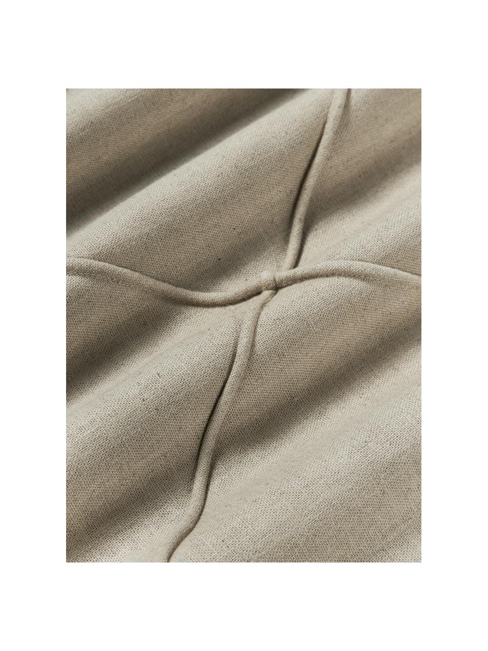 Funda de cojín de lino texturizada Darla, 51% lino, 49% algodón, Gris pardo, An 45 x L 45 cm