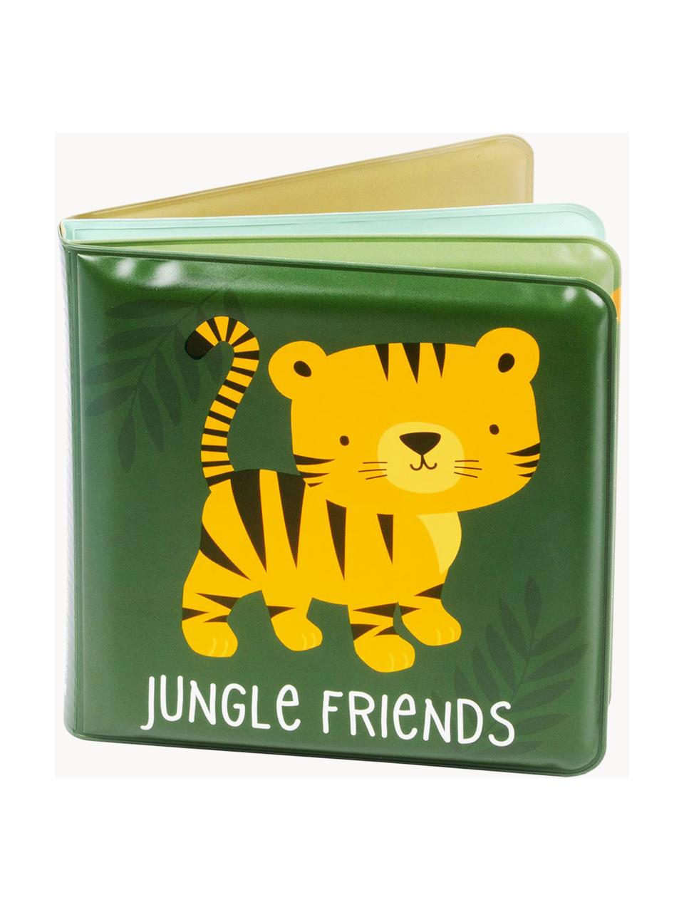 Livre de bain Jungle Friends, Plastique, mousse, étanche, Vert foncé, multicolore, larg. 12 x haut. 12 cm