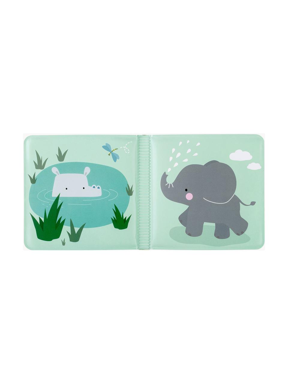 Livre de bain Jungle Friends, Plastique, mousse, étanche, Vert foncé, multicolore, larg. 12 x haut. 12 cm