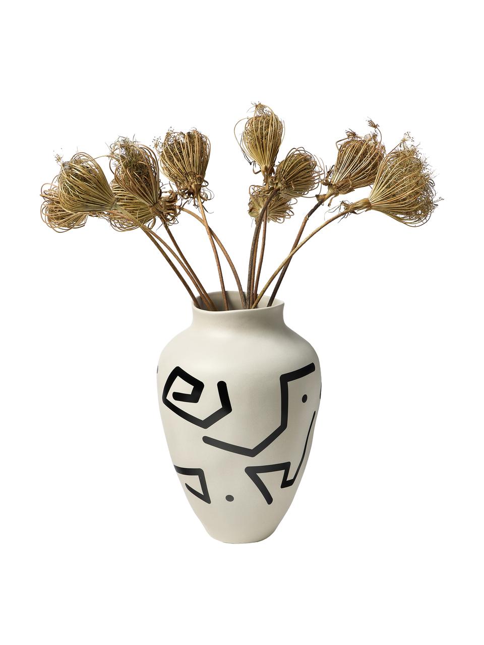 Vaso fatto a mano con motivo Latona, Gres, Bianco, Ø 21 x Alt. 30 cm