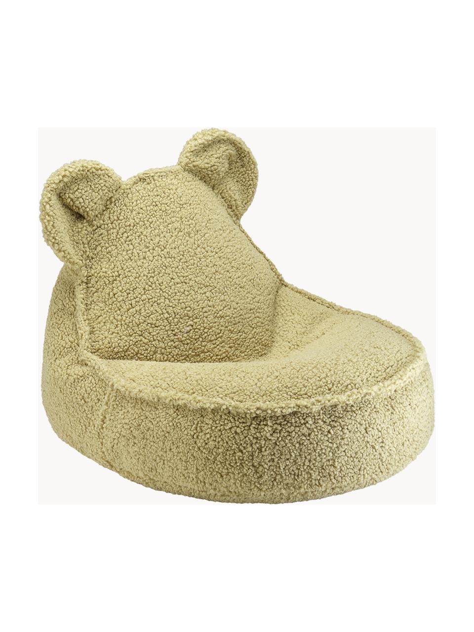 Pouf en peluche pour enfant Bear, Peluche vert clair, larg. 60 x prof. 70 cm