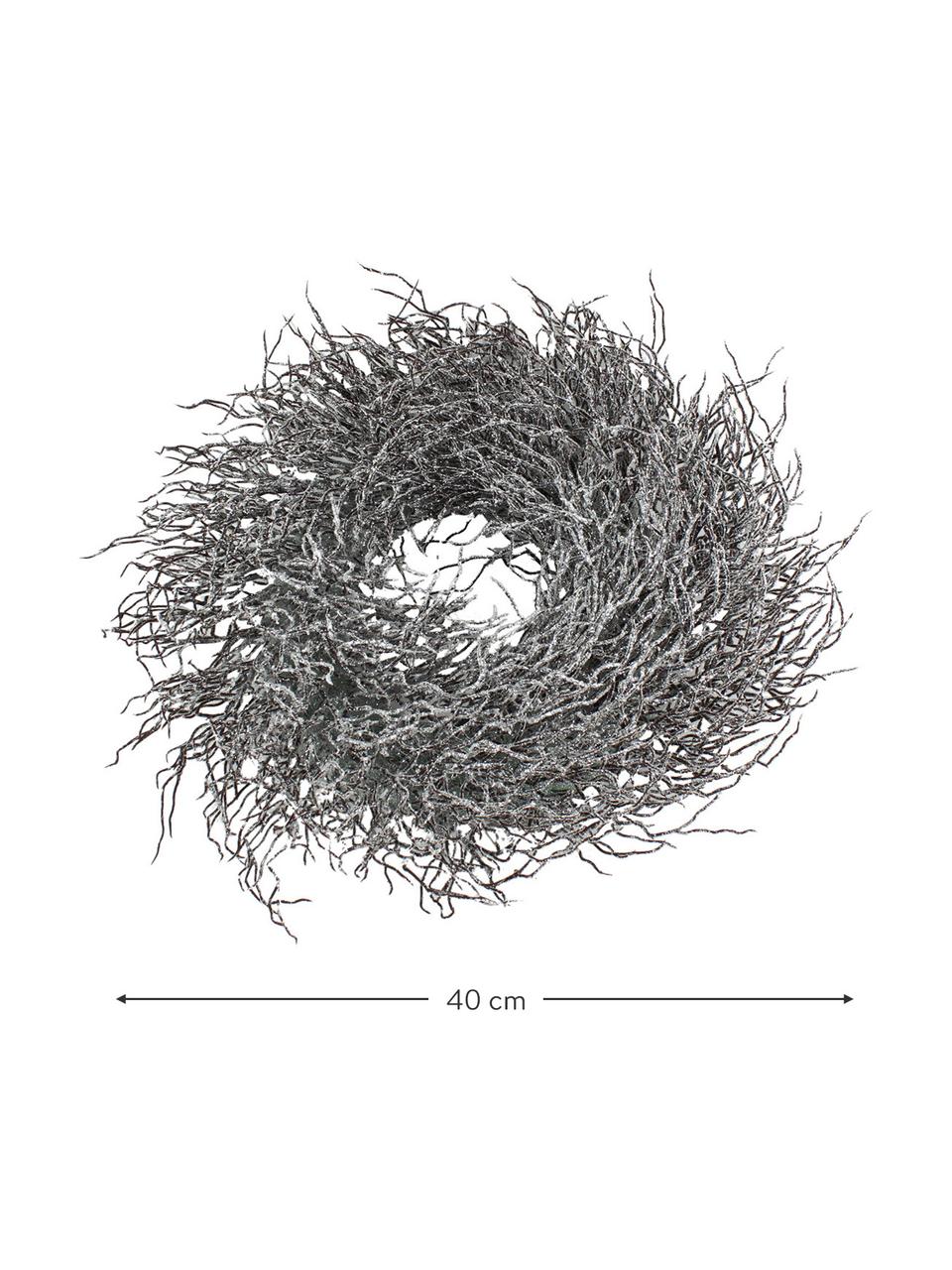 Weihnachtskranz Simple Ø 40 cm, Kunststoff, Metall, Grau, Ø 40 x H 15 cm