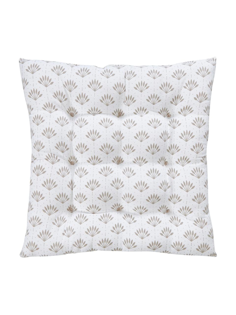 Cojín de asiento doble cara de algodón Tiara, Tapizado: 100% algodón, Gris pardo, An 40 x L 40 cm