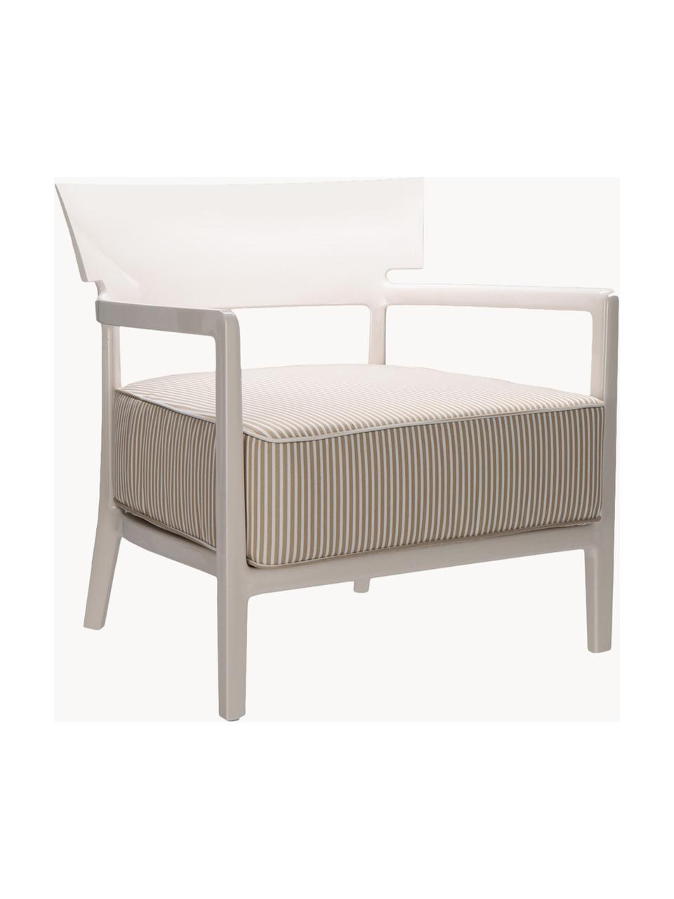 Fauteuil de jardin Cara, Tissu beige, blanc, beige clair, larg. 68 x haut. 67 cm